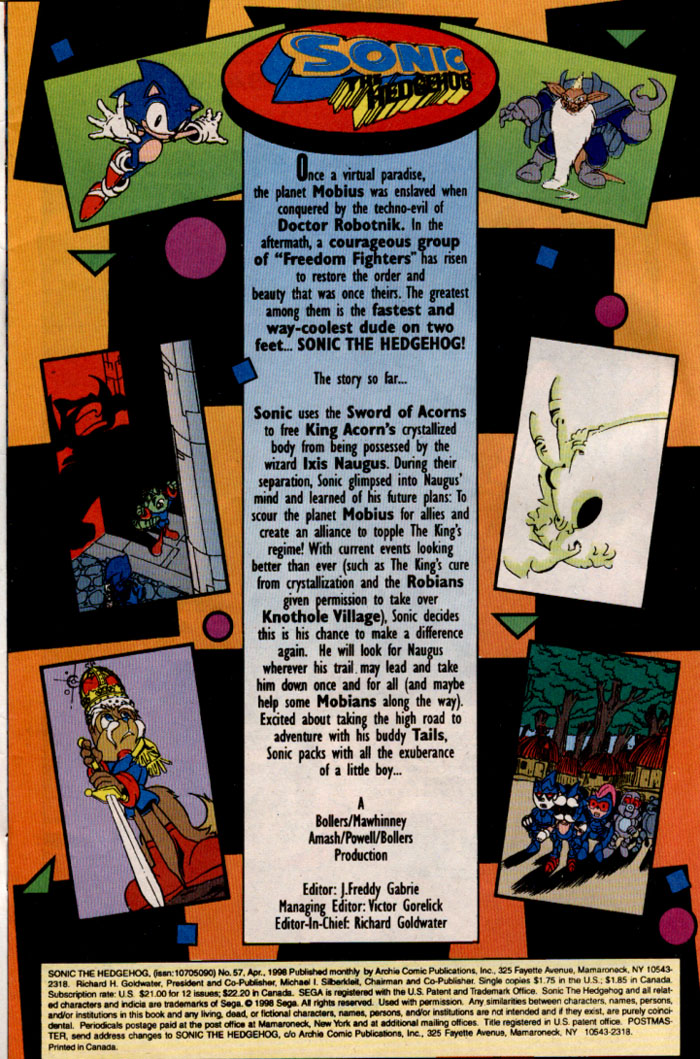 Sonic - Archie Adventure Series April 1998 Page 1